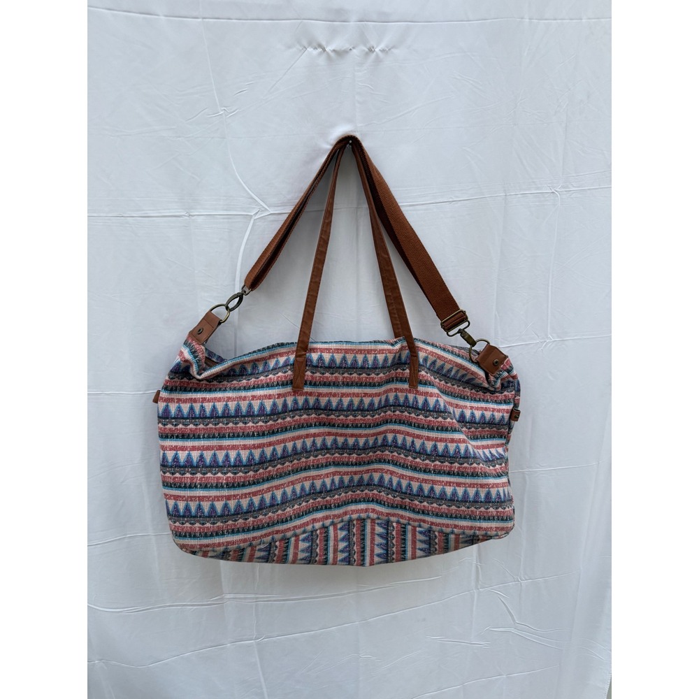 Mossimo Supply Co Southwestern Geometric Weekender Duffle Bag Brown Blue Red